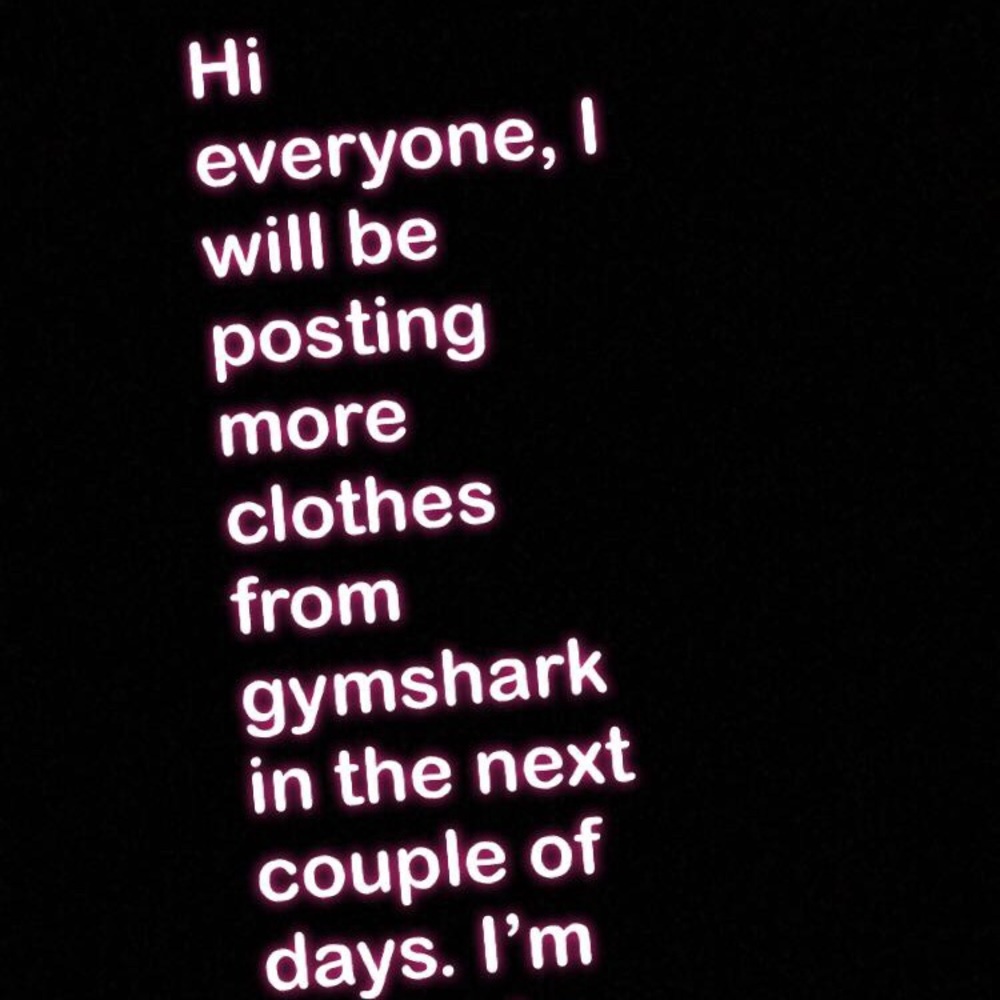 More gymshark coming in a few days